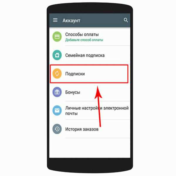 Отключение платных подписок через приложение