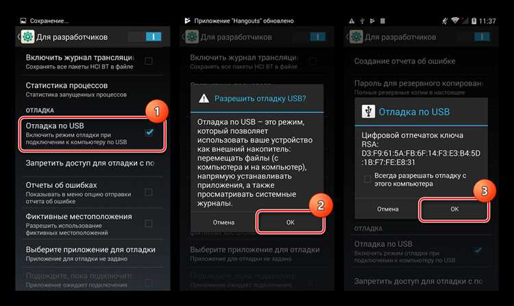 5. Включите режим разработчика и отладку по USB