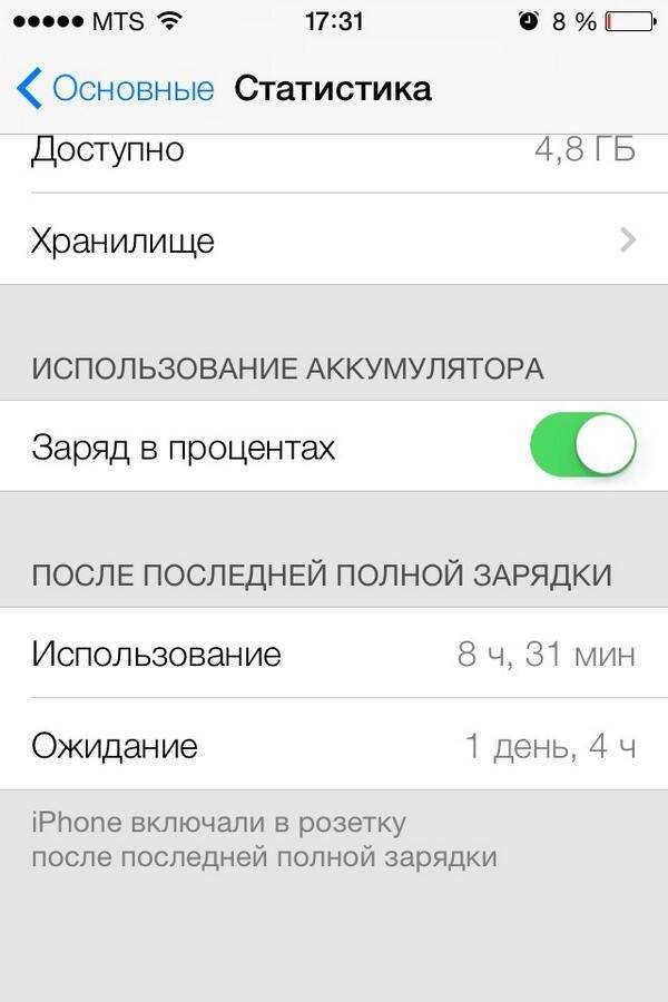 Как сделать заряд в процентах на новых iPhone
