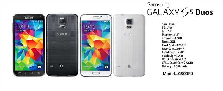 Характеристики Samsung Galaxy S5 Duos SM-G900FD